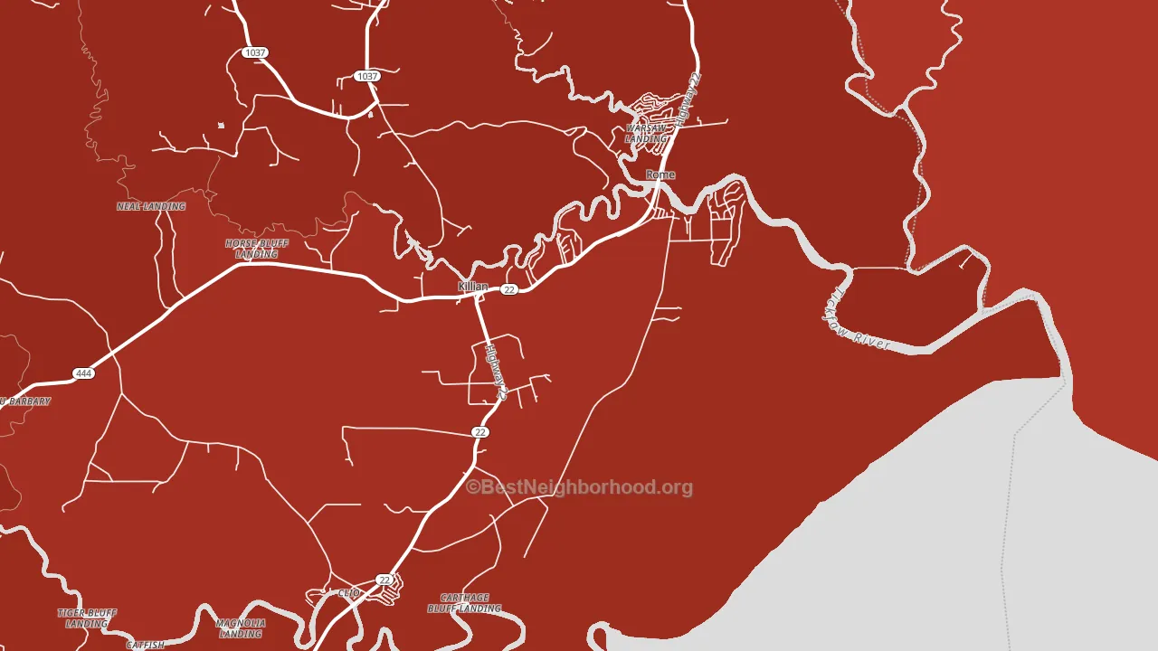 Killian, LA block-group political-lean map