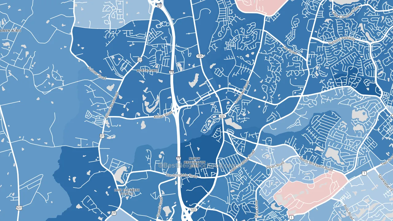Killian, SC block-group political-lean map