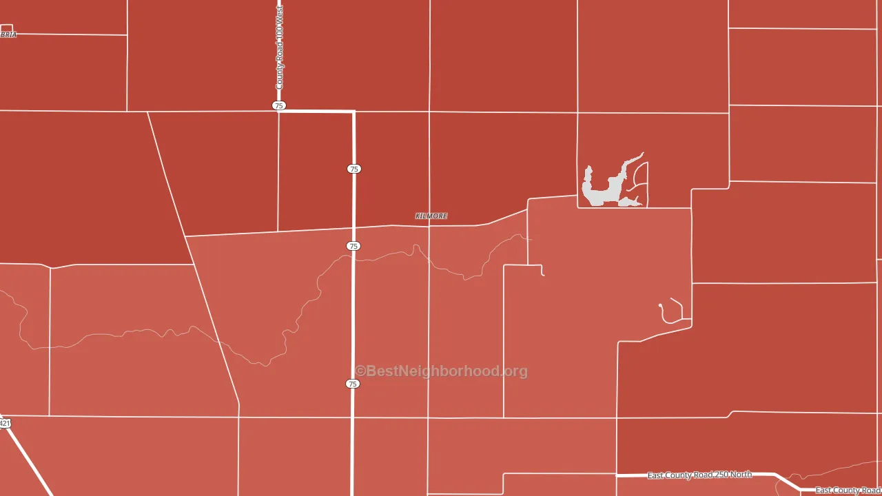 Kilmore, IN block-group political-lean map