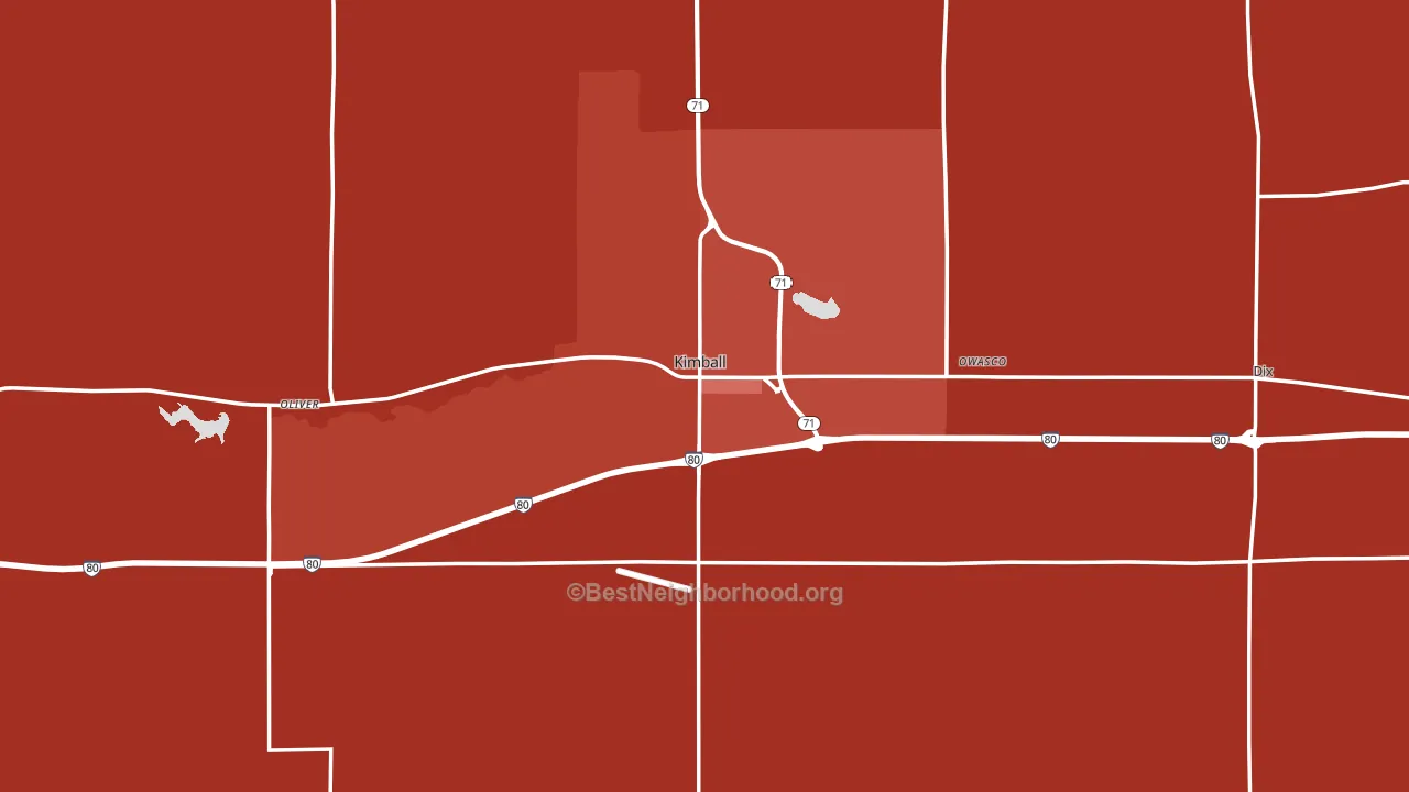 Kimball County, NE block-group political-lean map