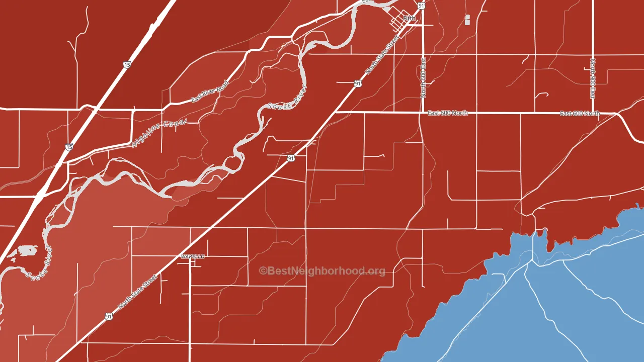 Kimball, ID block-group political-lean map
