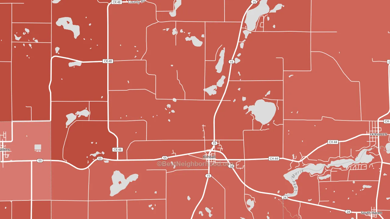 Kimball, MN block-group political-lean map