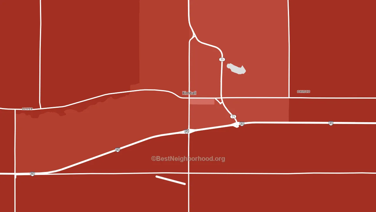 Kimball, NE block-group political-lean map