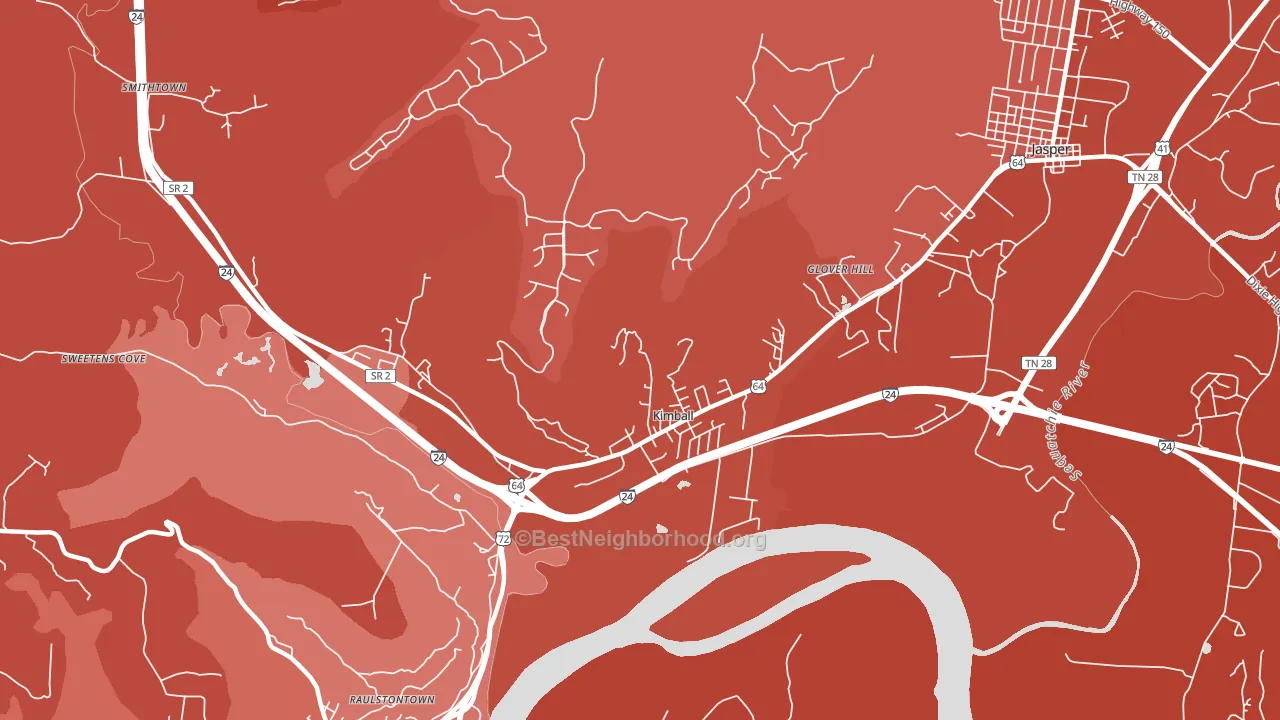 Kimball, TN block-group political-lean map