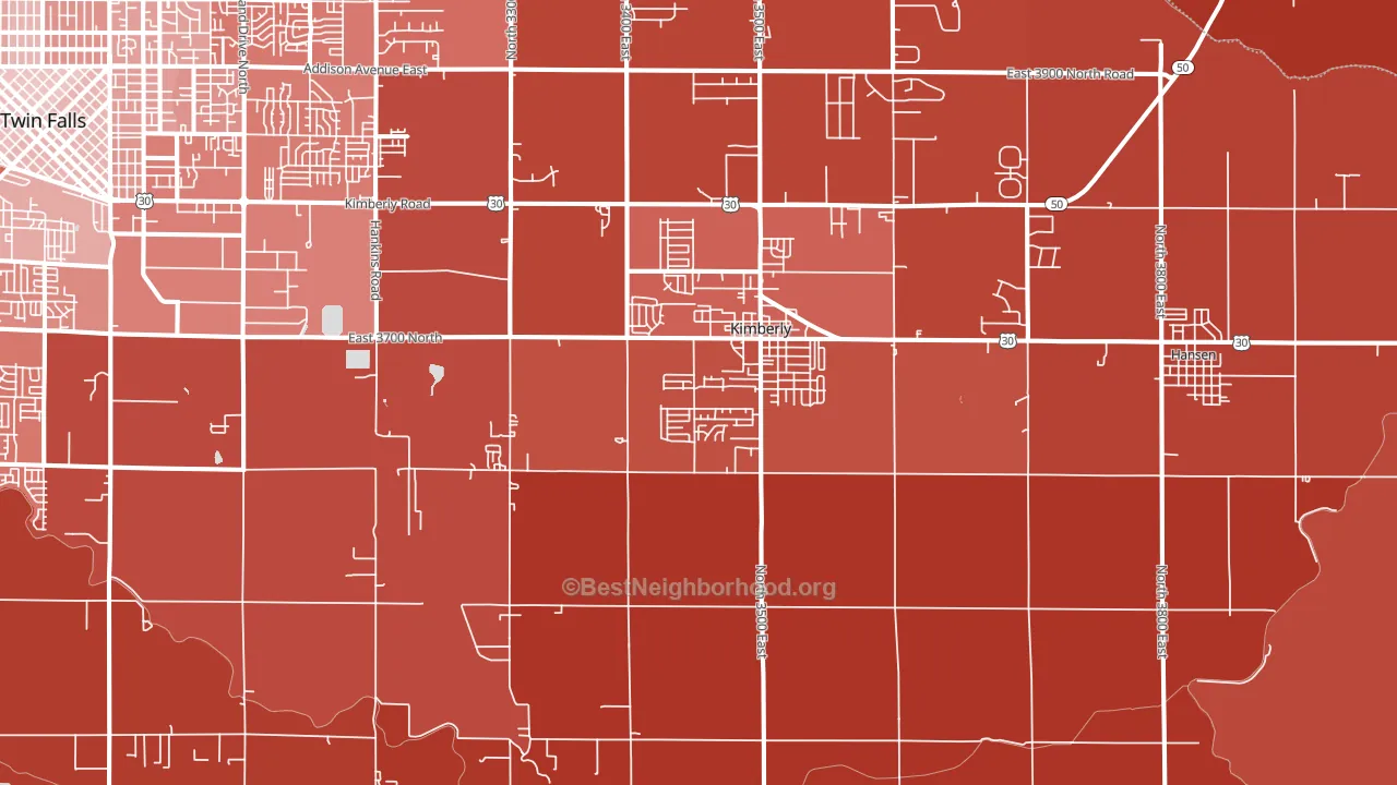 Kimberly, ID block-group political-lean map