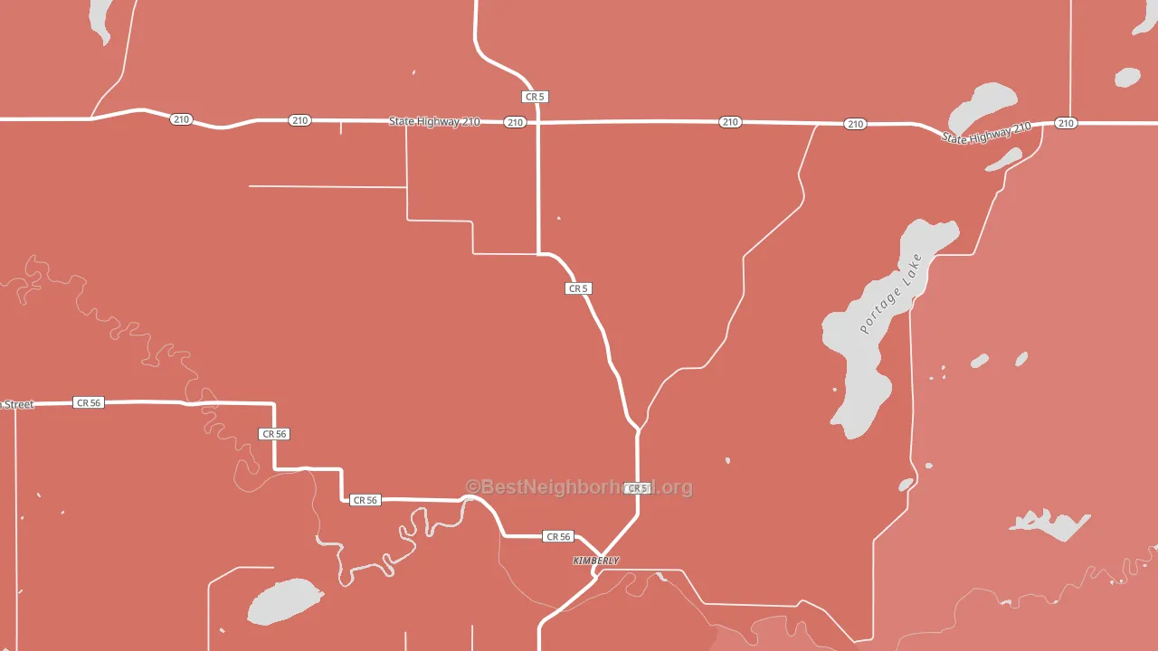 Kimberly, MN block-group political-lean map
