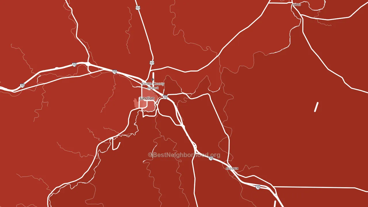 Kimble County, TX block-group political-lean map
