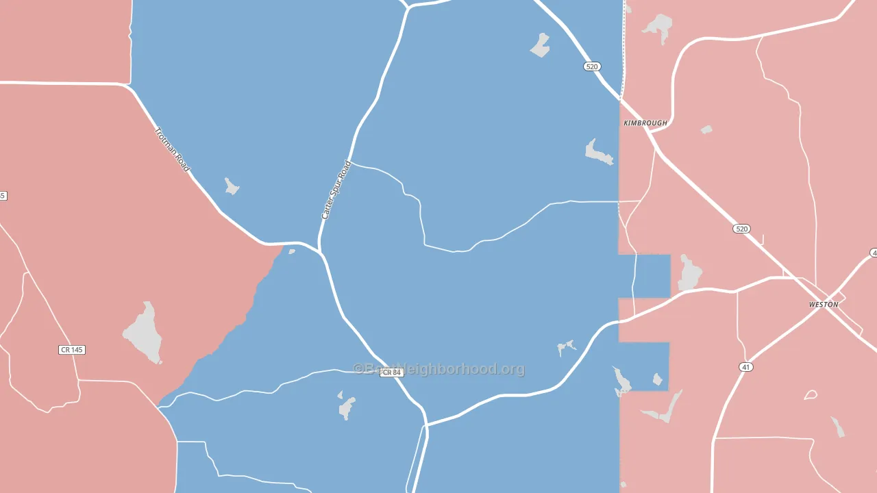 Kimbrough, GA block-group political-lean map