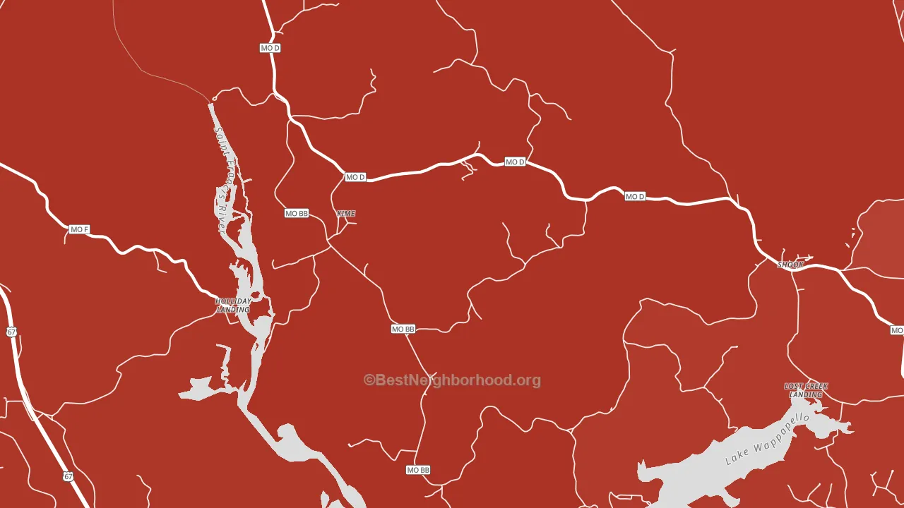 Kime, MO block-group political-lean map