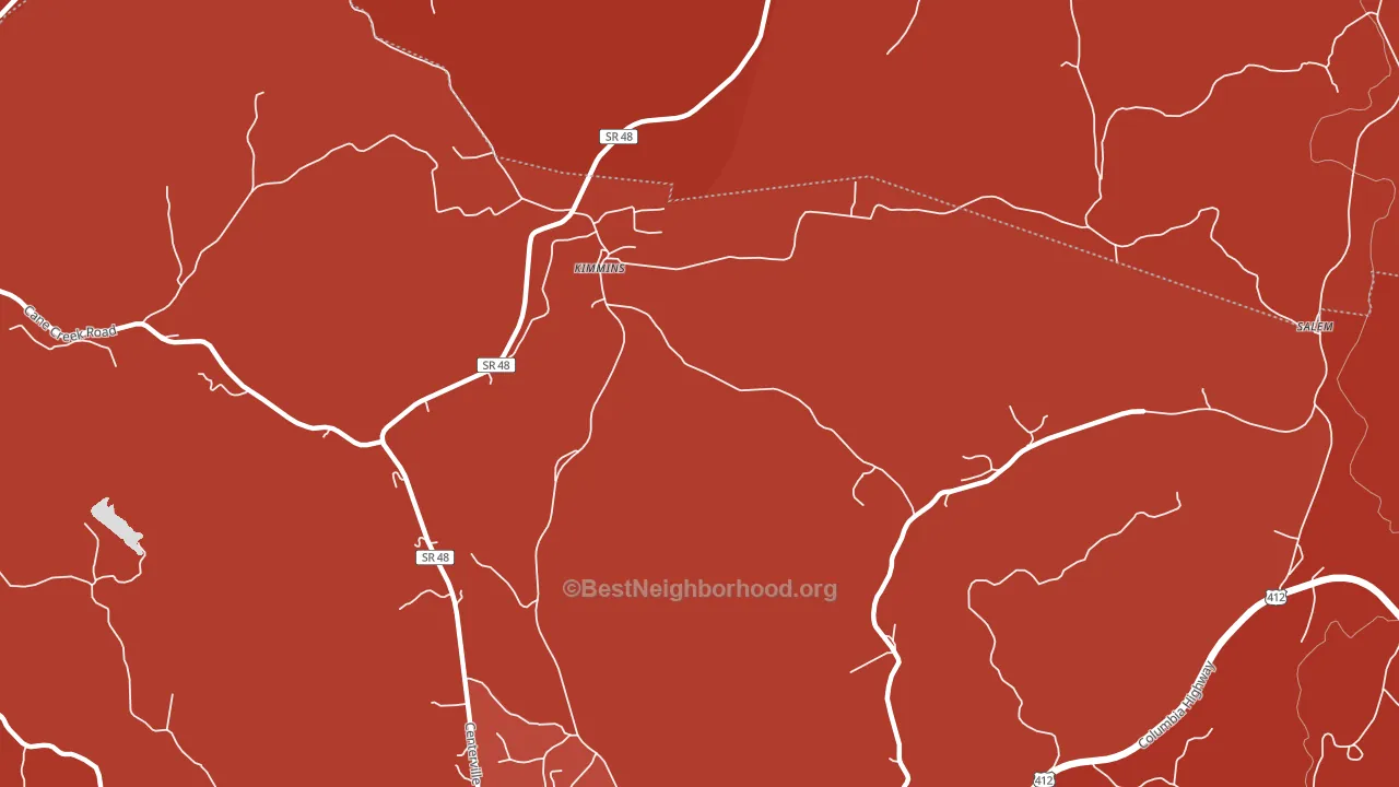 Kimmins, TN block-group political-lean map