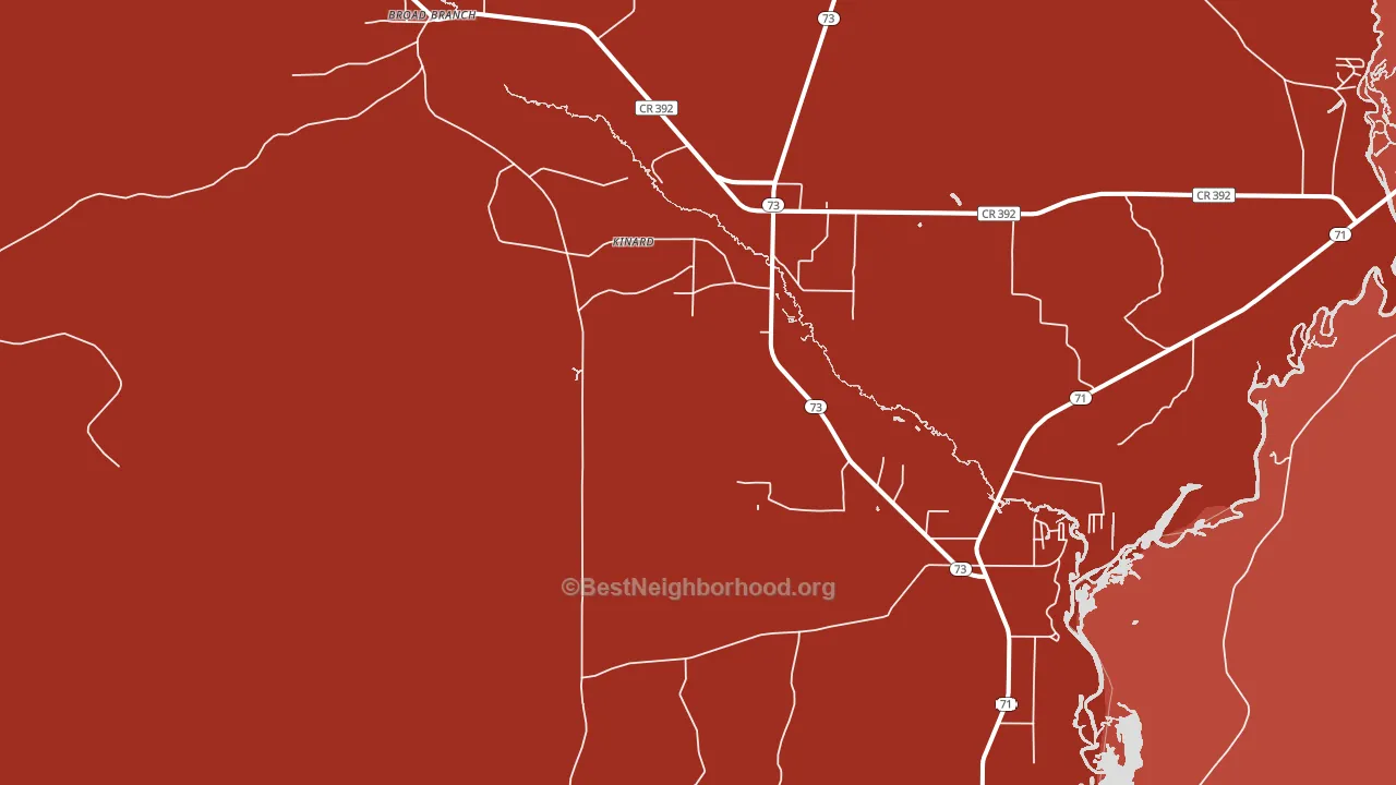 Kinard, FL block-group political-lean map
