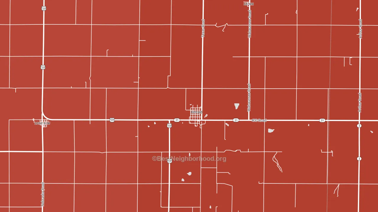 Kincaid, KS block-group political-lean map