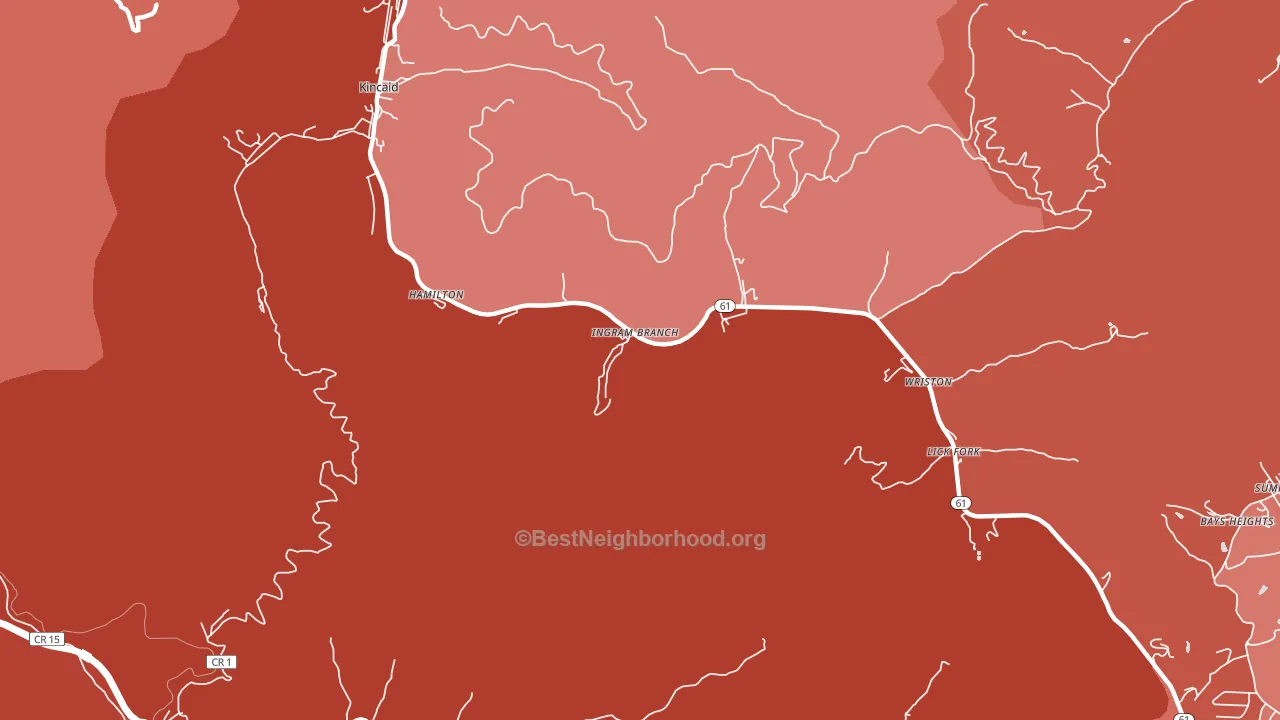 Kincaid, WV block-group political-lean map