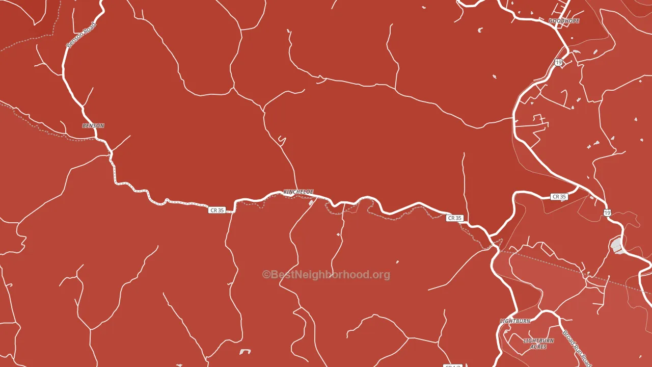 Kincheloe, WV block-group political-lean map