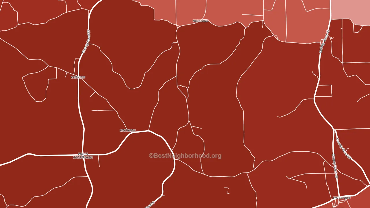 Kincheon, AL block-group political-lean map