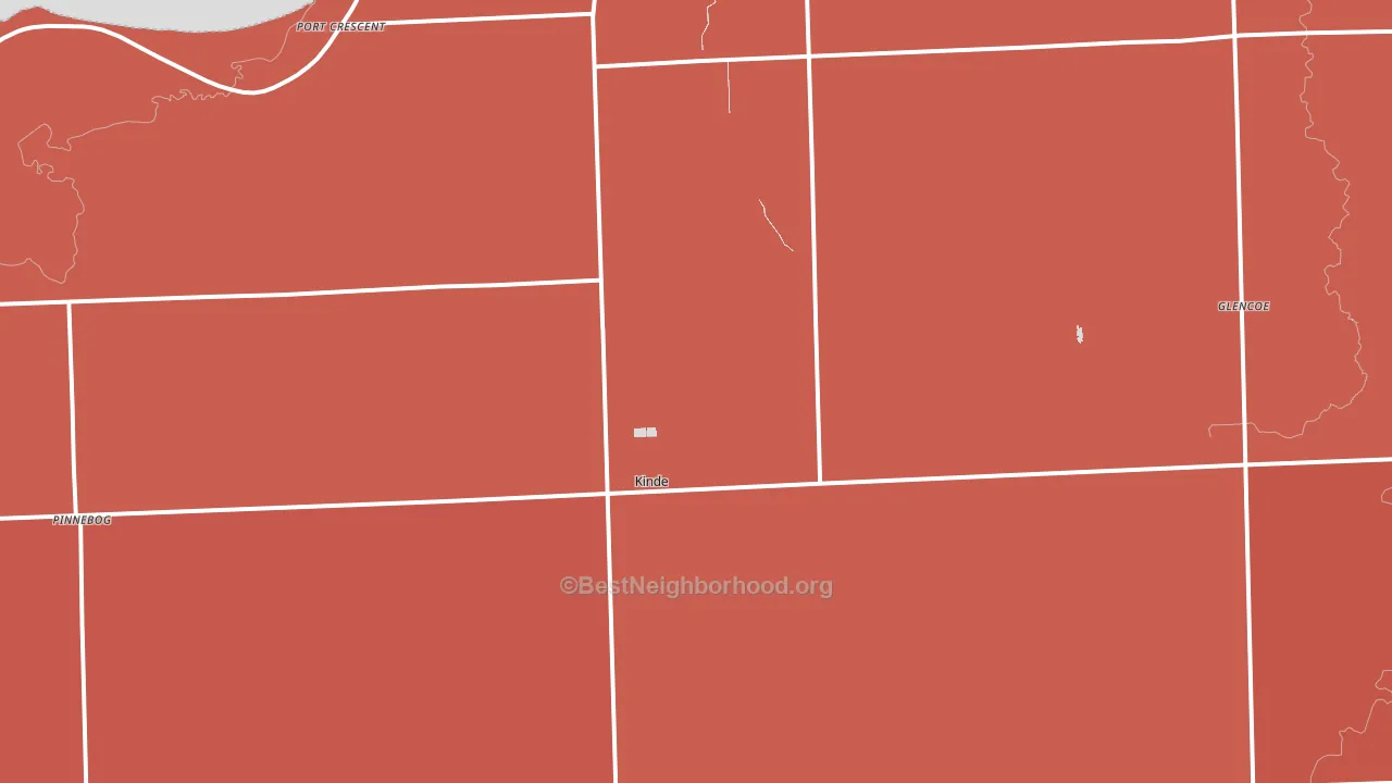 Kinde, MI block-group political-lean map