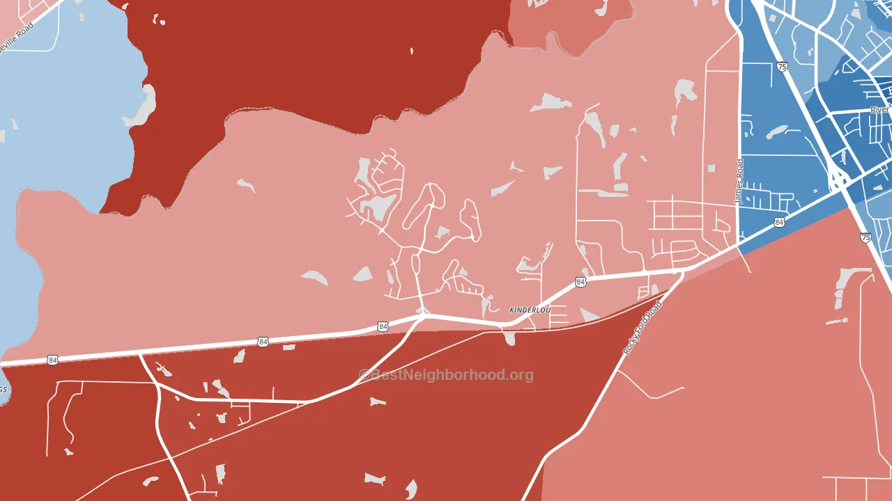 Kinderlou, GA block-group political-lean map