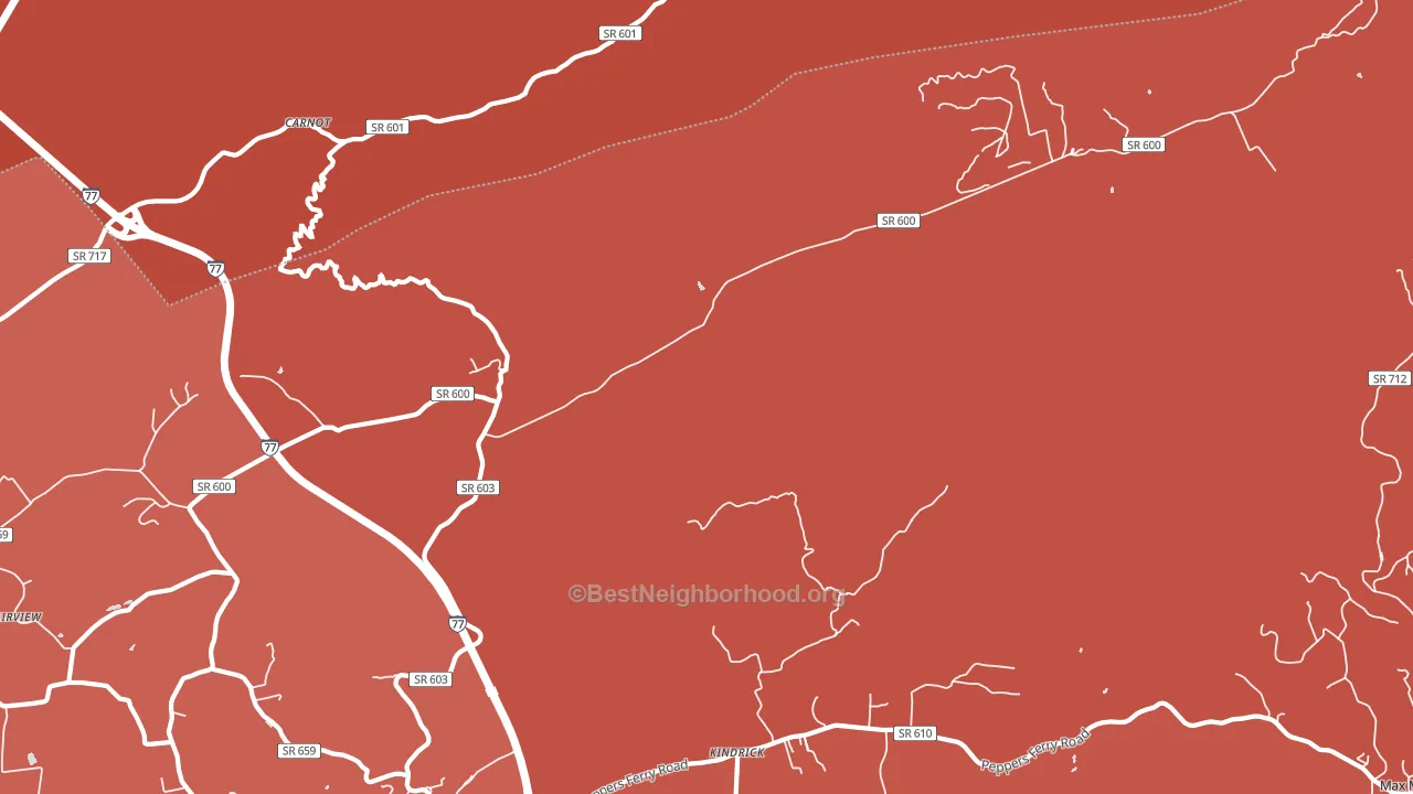 Kindrick, VA block-group political-lean map