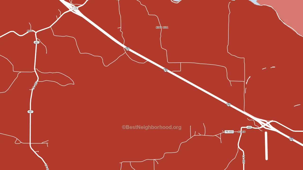 King Hill, LA block-group political-lean map