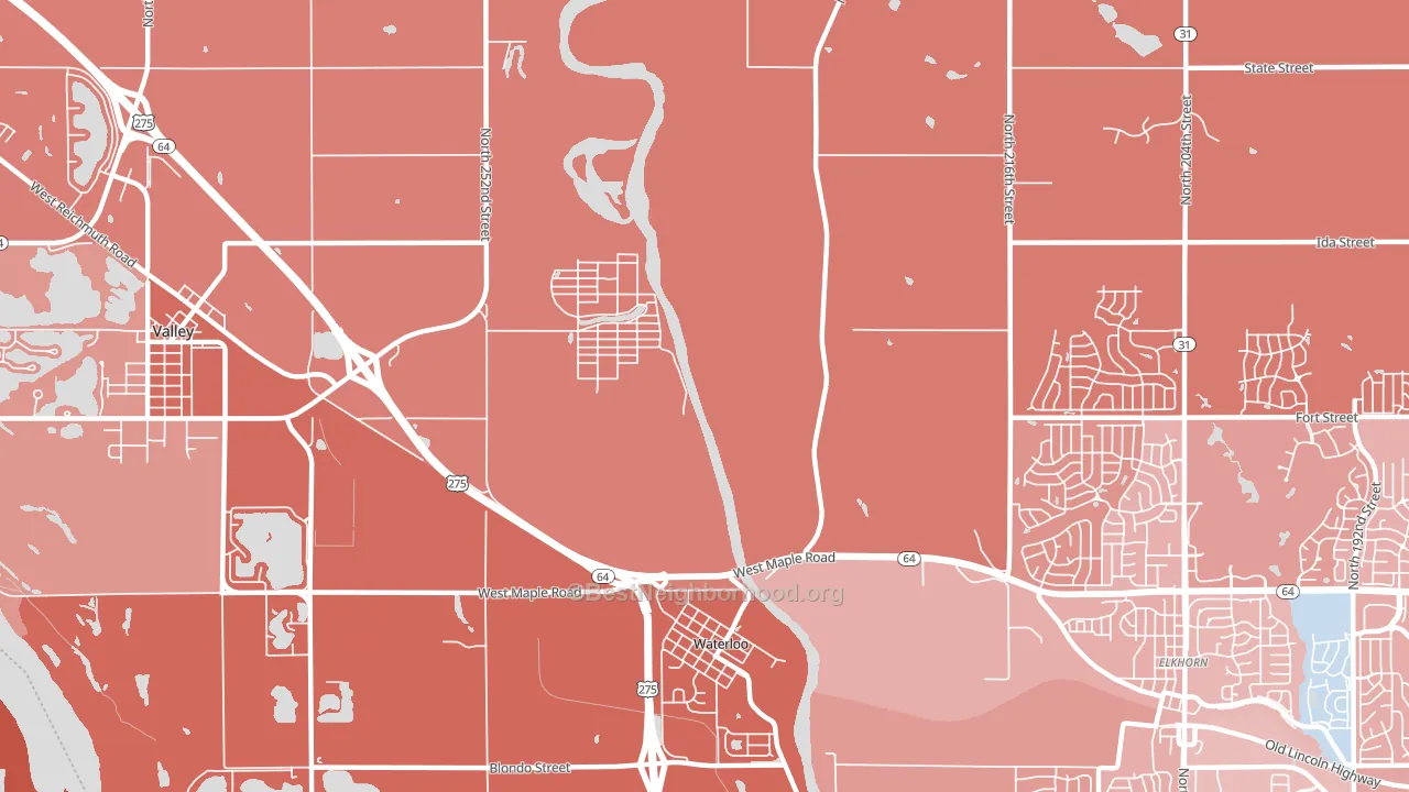 King Lake, NE block-group political-lean map