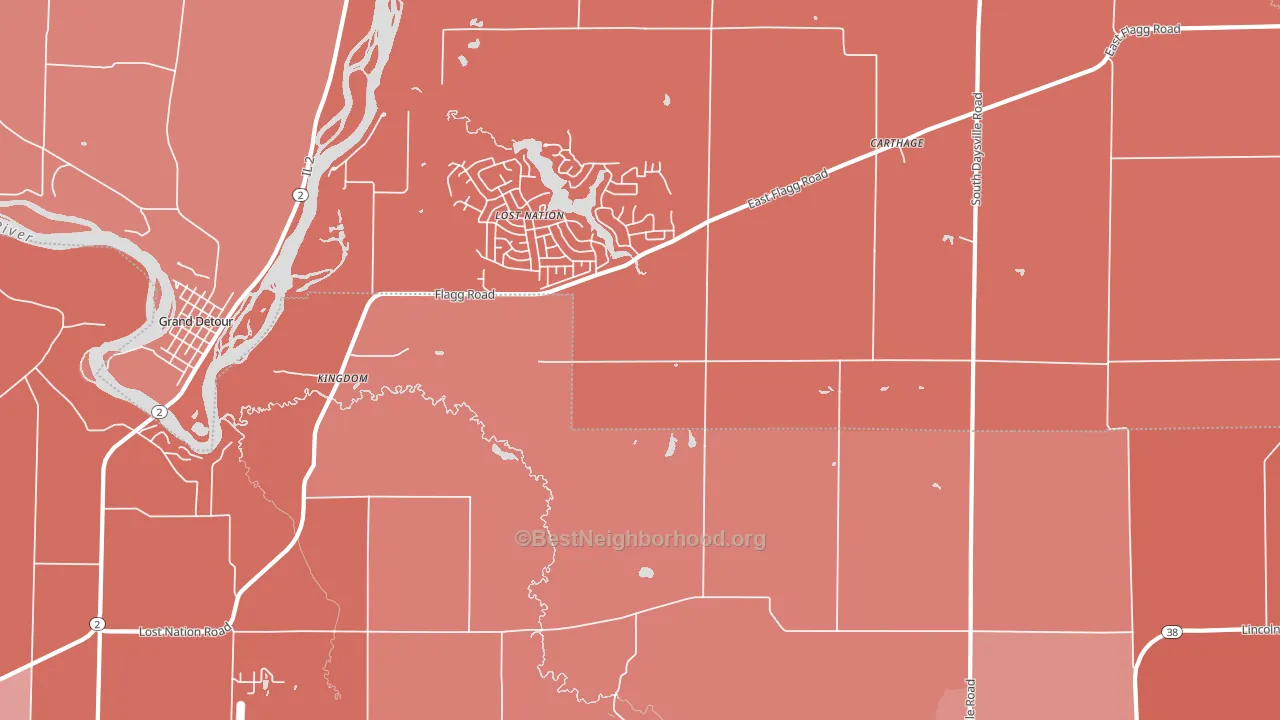 Kingdom, IL block-group political-lean map