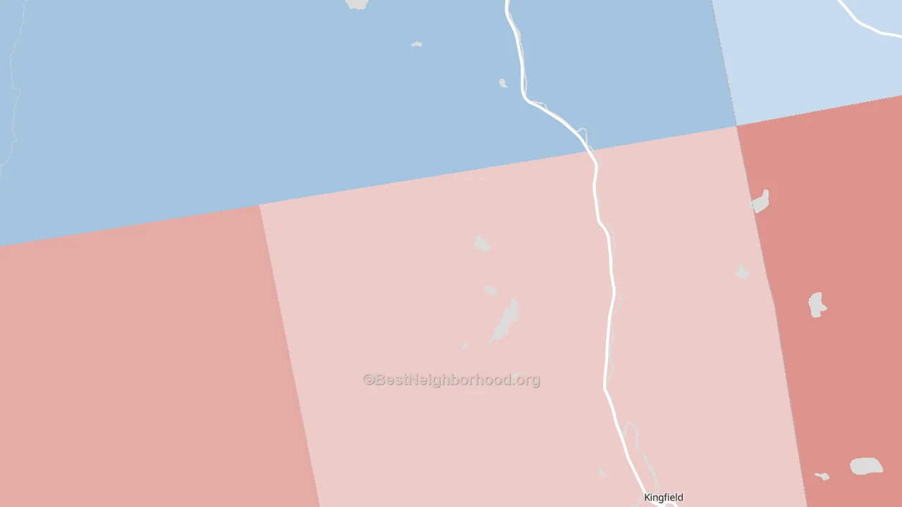 Kingfield, ME block-group political-lean map