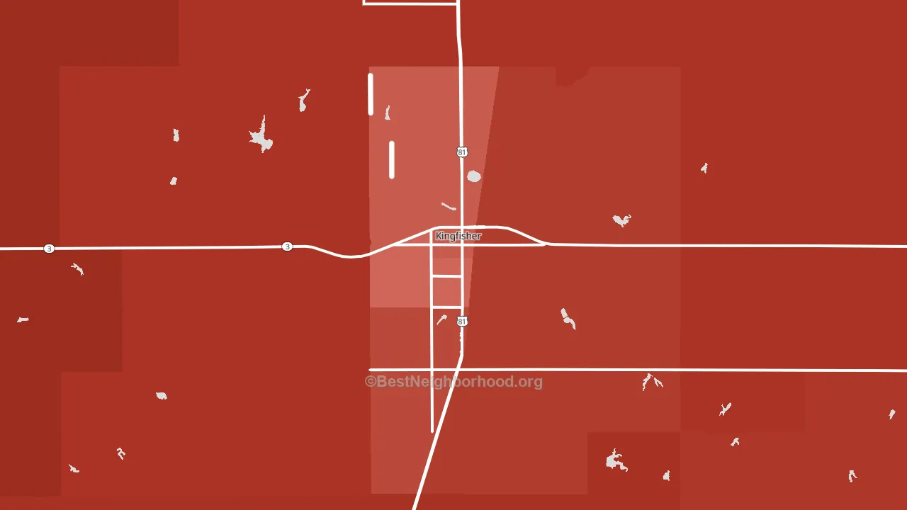 Kingfisher, OK block-group political-lean map