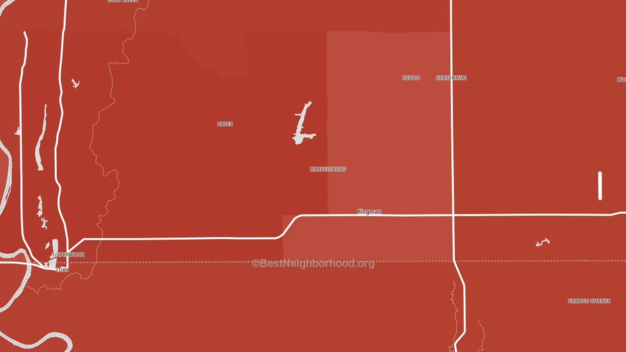 Kingman, IN block-group political-lean map