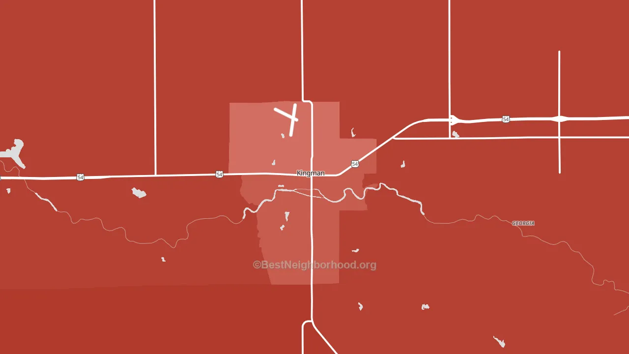 Kingman, KS block-group political-lean map