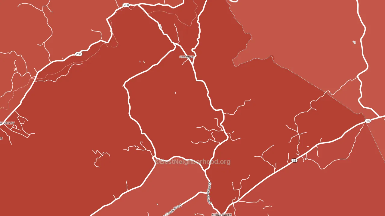 Kings Creek, NC block-group political-lean map