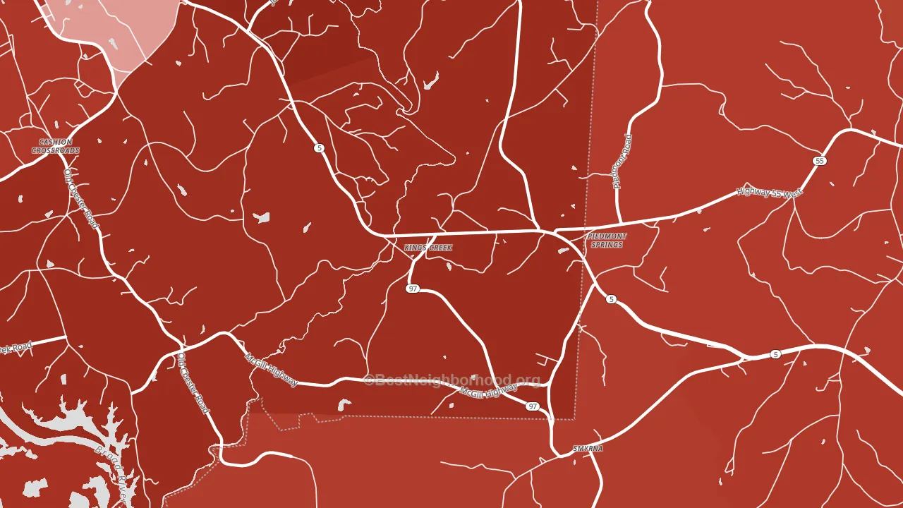Kings Creek, SC block-group political-lean map