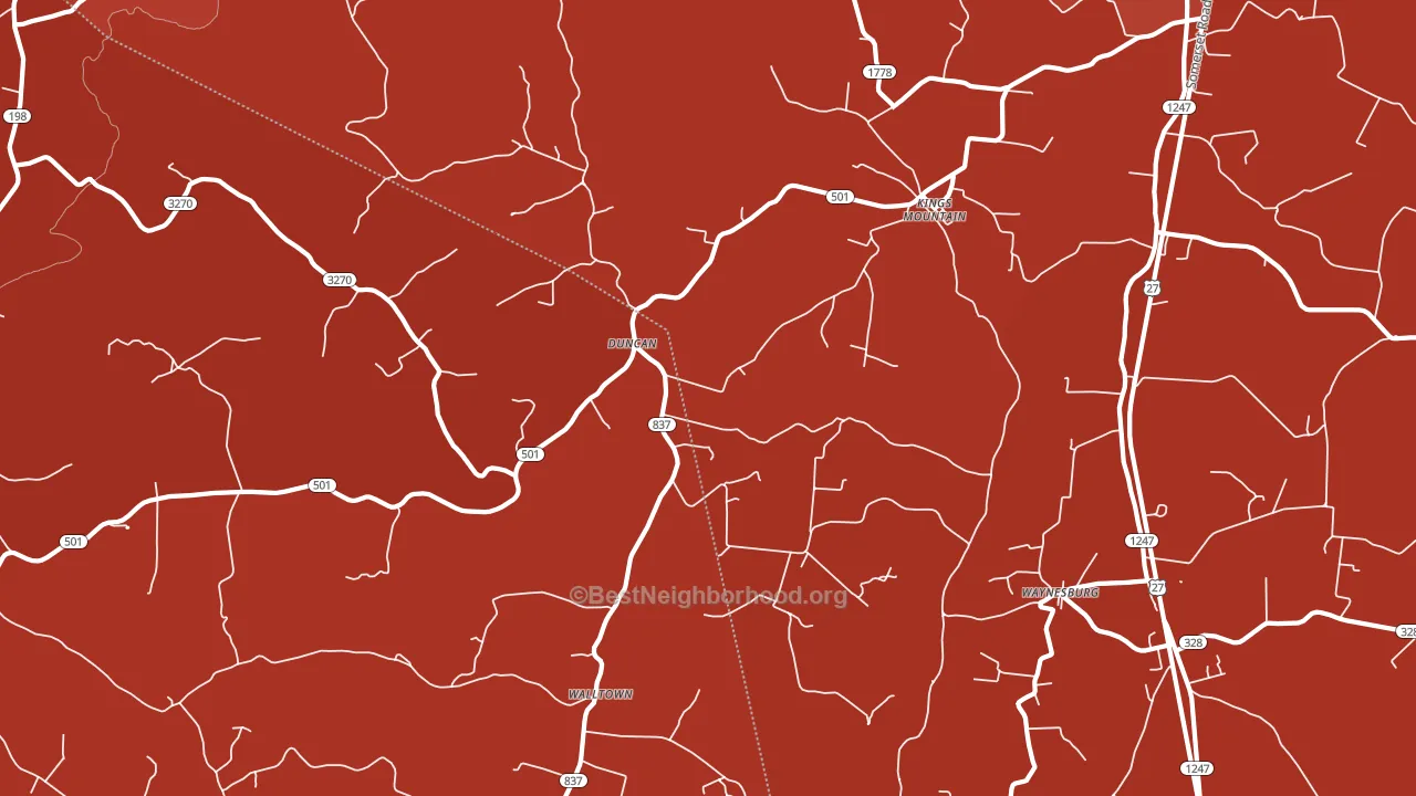 Kings Mountain, KY block-group political-lean map