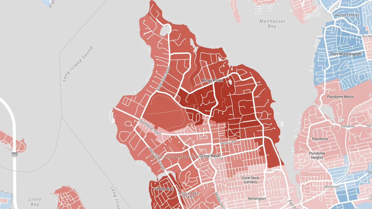 Kings Point, NY block-group political-lean map