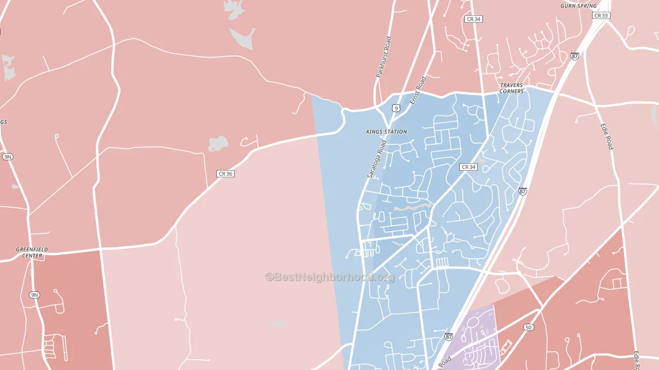 Kings Station, NY block-group political-lean map