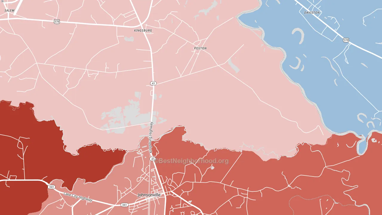 Kingsburg, SC block-group political-lean map