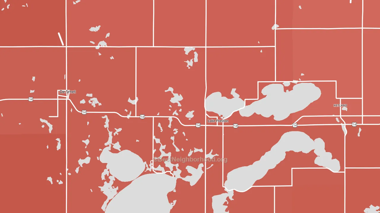Kingsbury County, SD block-group political-lean map