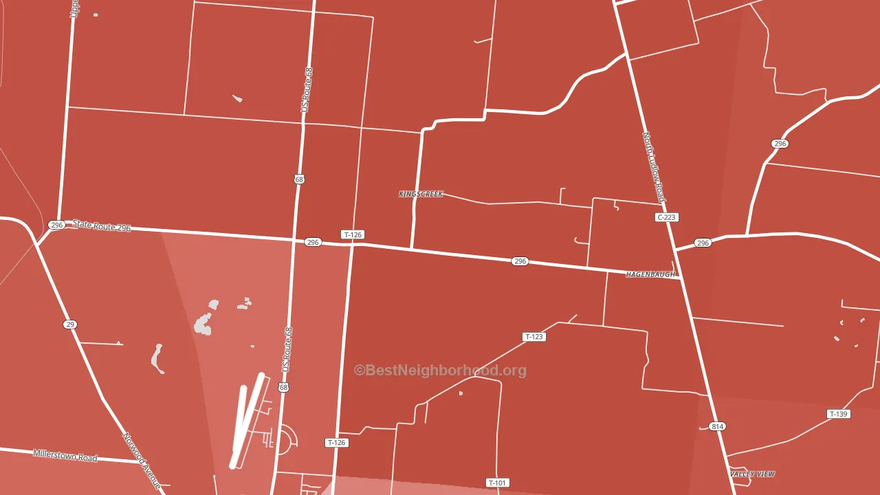 Kingscreek, OH block-group political-lean map