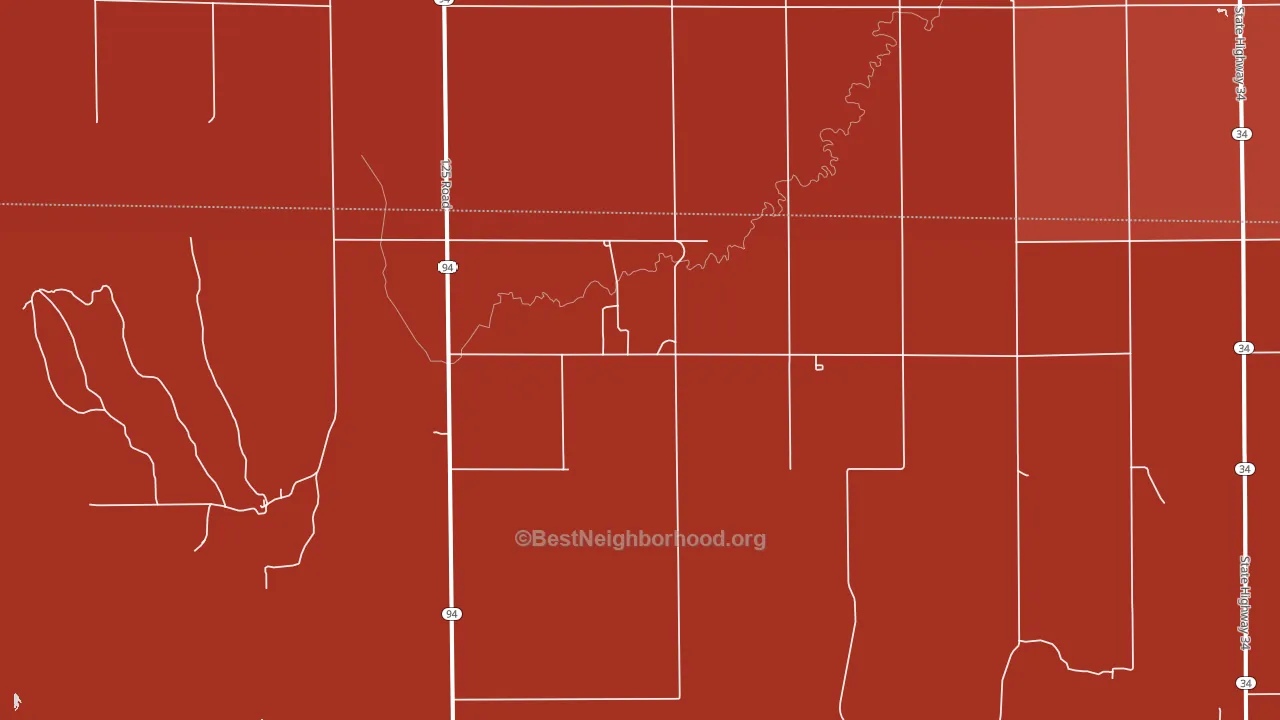 Kingsdown, KS block-group political-lean map