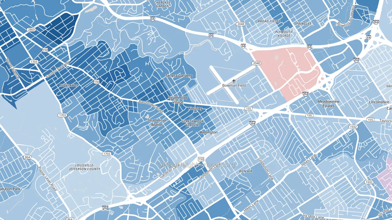 Kingsley, KY block-group political-lean map
