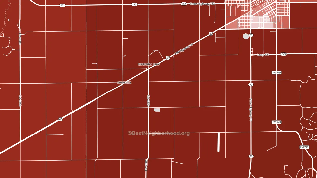 Kingsmill, TX block-group political-lean map