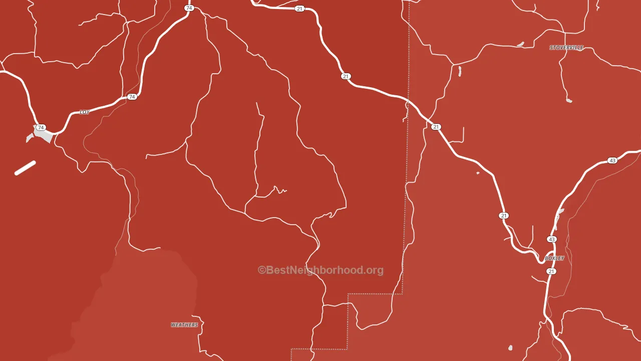 Kingston, AR block-group political-lean map