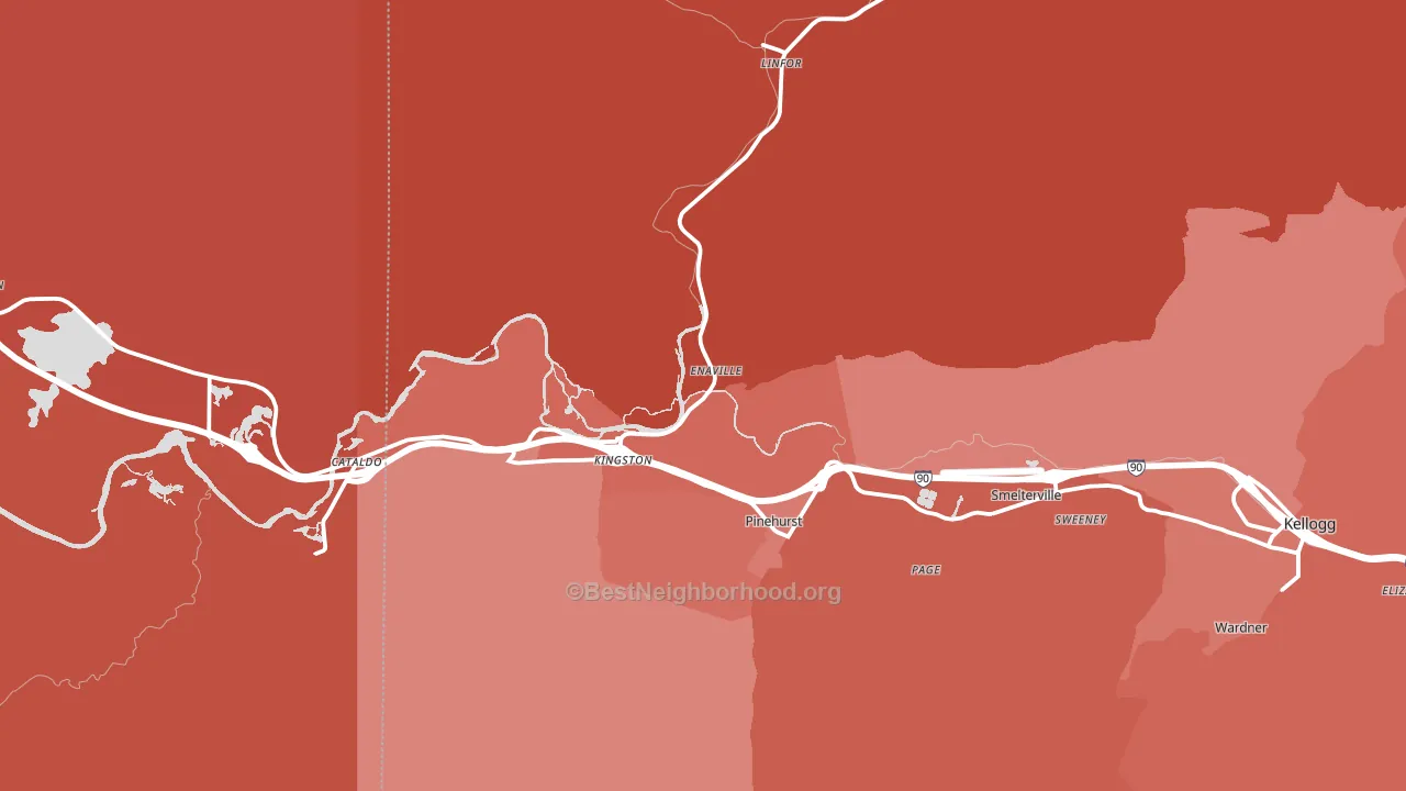 Kingston, ID block-group political-lean map