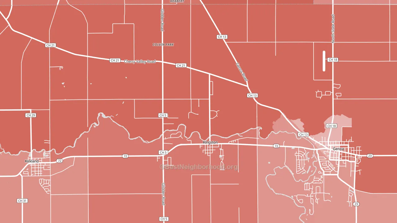 Kingston, IL block-group political-lean map