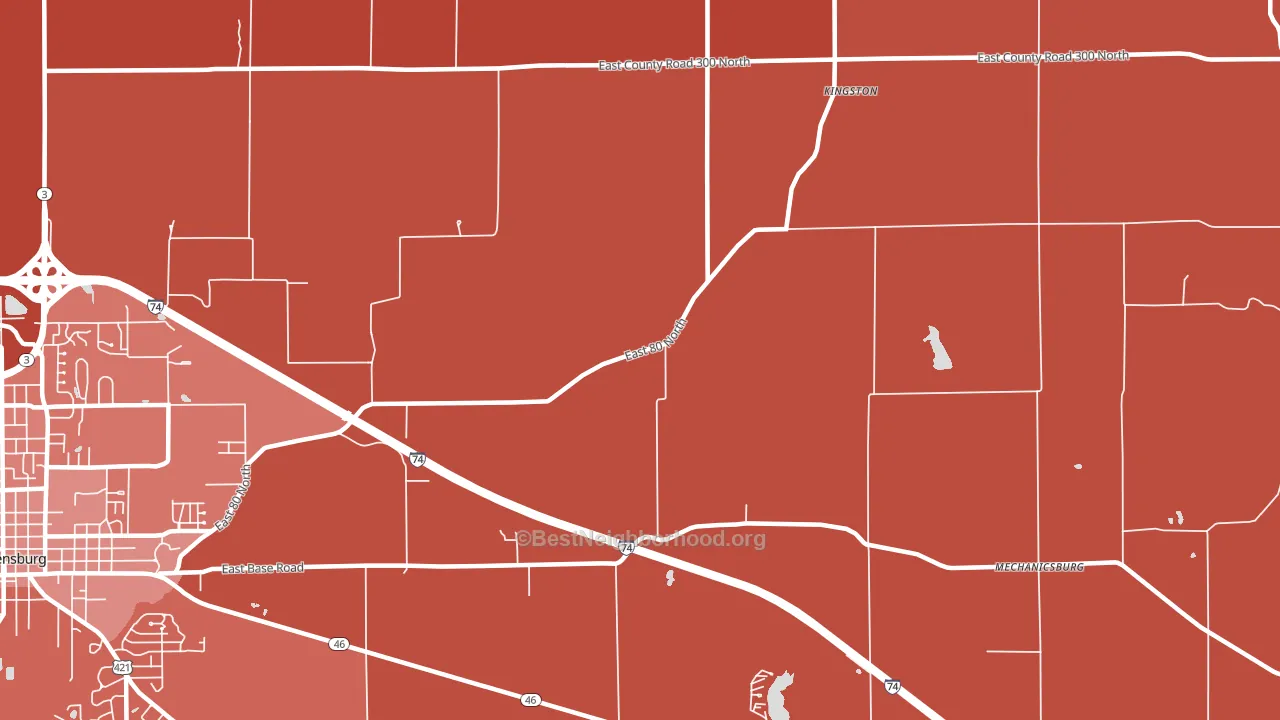 Kingston, IN block-group political-lean map