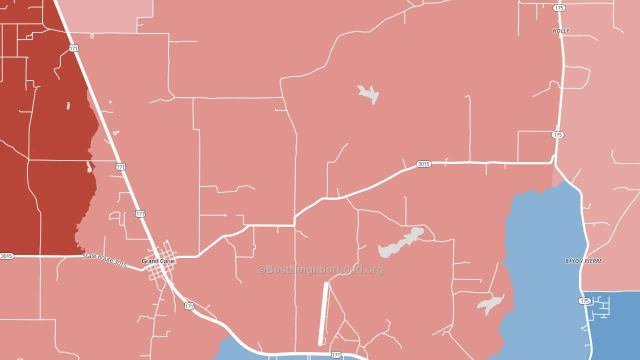 Kingston, LA block-group political-lean map