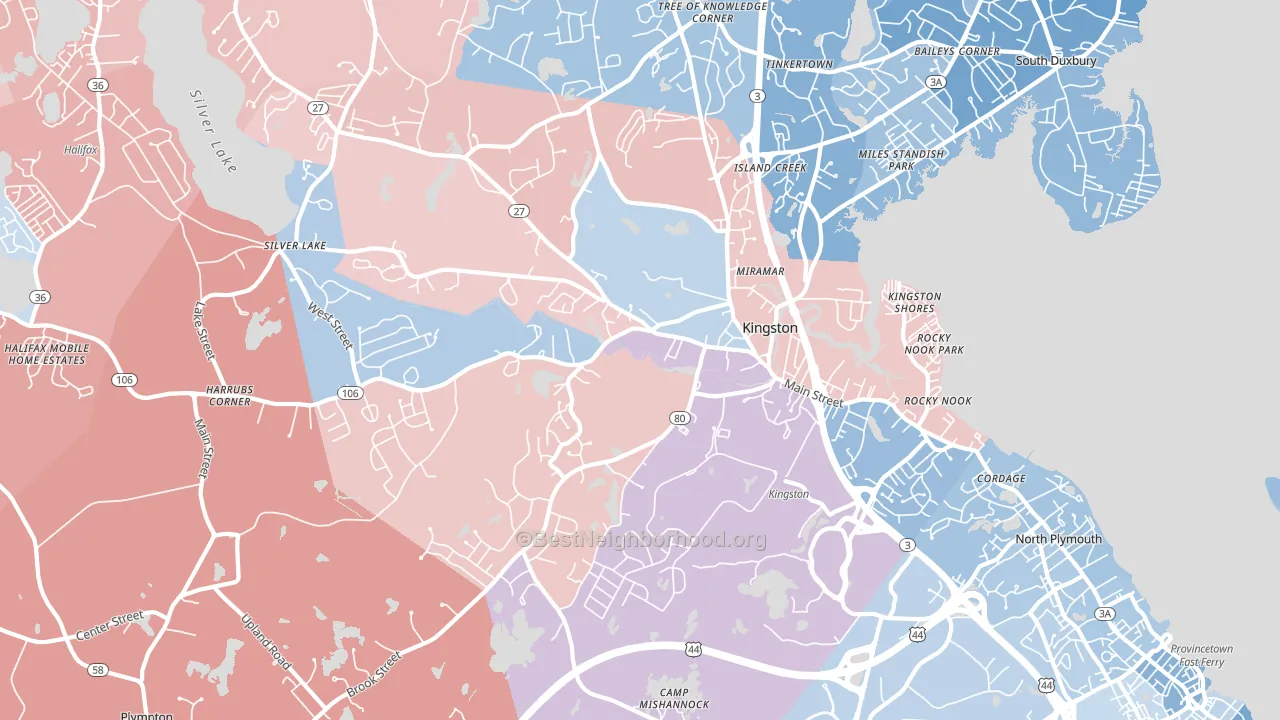 Kingston, MA block-group political-lean map