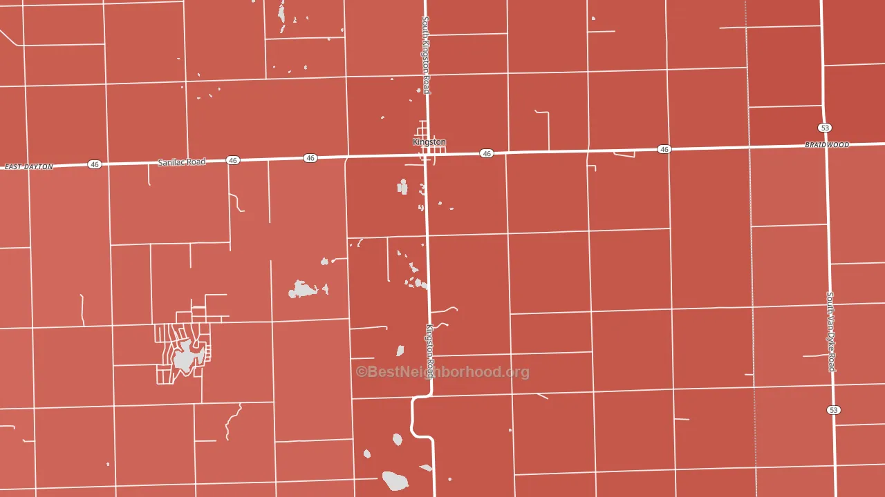 Kingston, MI block-group political-lean map
