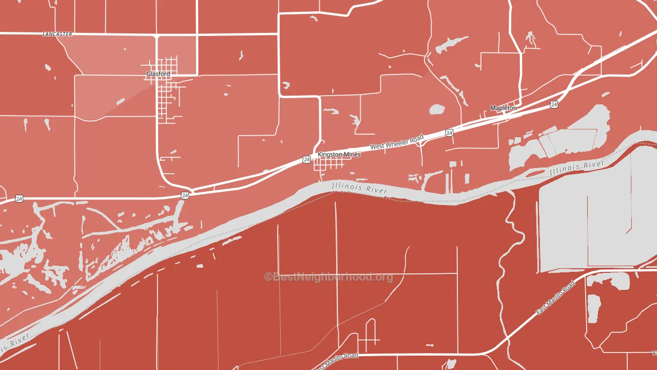 Kingston Mines, IL block-group political-lean map