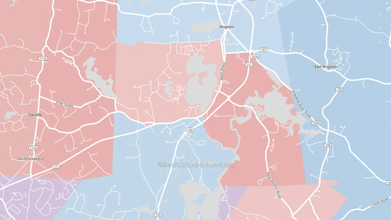 Kingston, NH block-group political-lean map