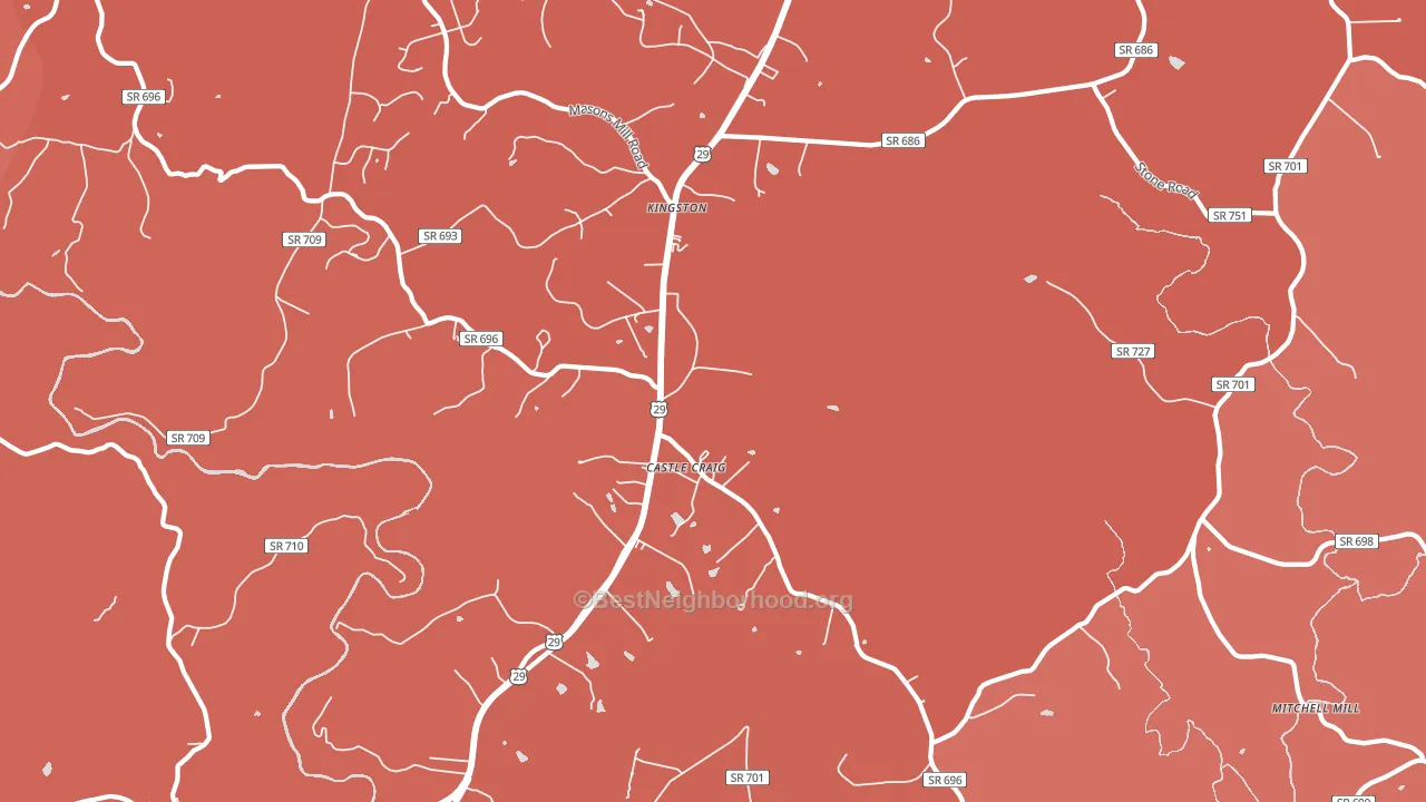 Kingston, VA block-group political-lean map
